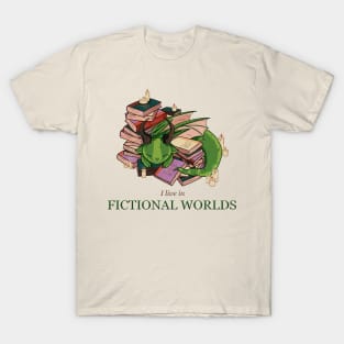 Aesthetic Book Dragon – Cozy Fantasy Daydreaming Kawaii Design T-Shirt